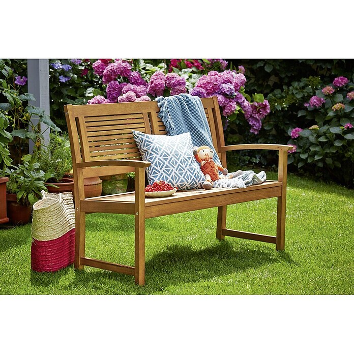 Sunfun Diana Banco de jardín (118 cm, Eucalipto, Marrón natural)
