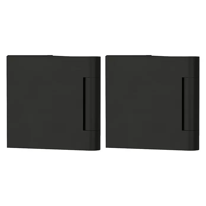 Diamond Doors Beschlag-Set Style Premium - Schwarz matt, Passend für: Zweiflügelige Diamond Ganzglas-Drehtüren - Zwei matt-schwarze Zeitschriftenhalter mit vertikalem Griffdesign.
