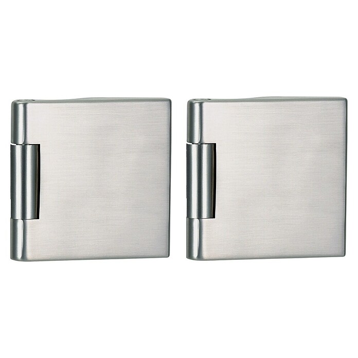 Diamond Doors Beschlag-Set Style Premium (Edelstahloptik matt, Passend für: Zweiflügelige Diamond Ganzglas-Drehtüren) | BAUHAUS