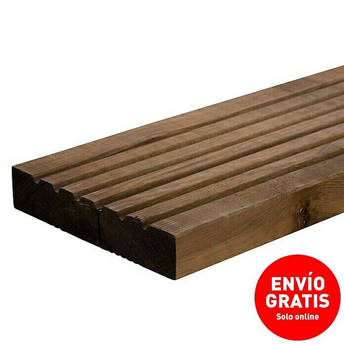 Tarima para terraza (Pino, 200 x 14,5 x 2,8 cm, Color: Teca)