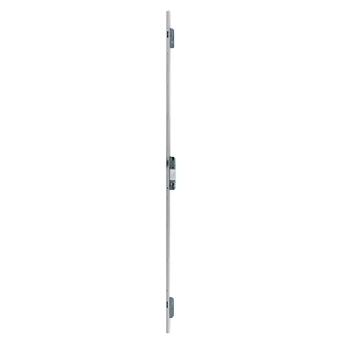 FM Türen Haustür AS68-05 - 110 x 210 cm, DIN Anschlag: Links, Anthrazit - Vertikale hellgraue Schiene mit dunkelgrauen Befestigungskomponenten.