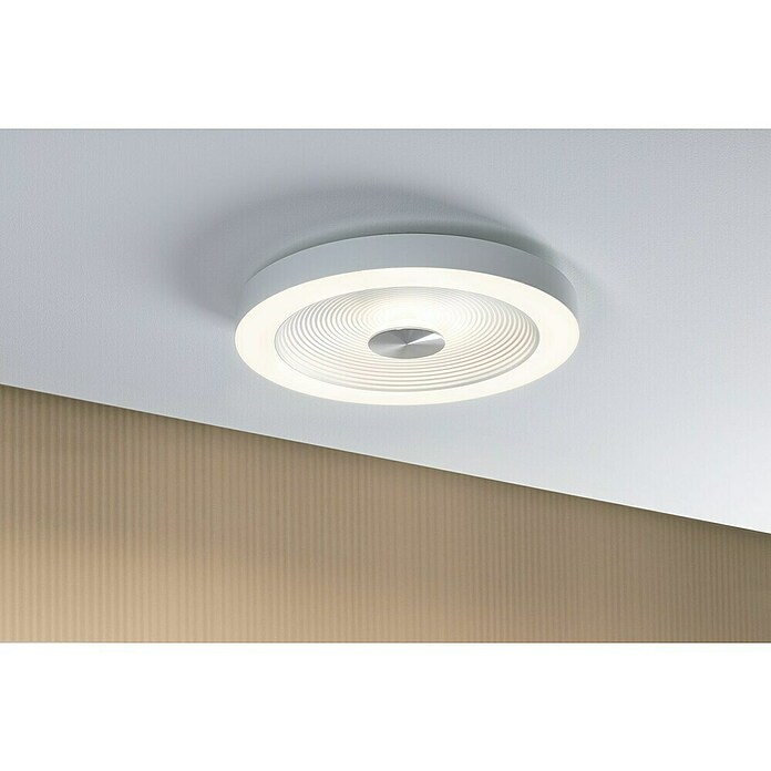 Paulmann LED-Wand- & Deckenleuchte Volea (Ø x H: 40 x 6,4 cm, Weiß/Silber, 25 W, Warmweiß) | BAUHAUS