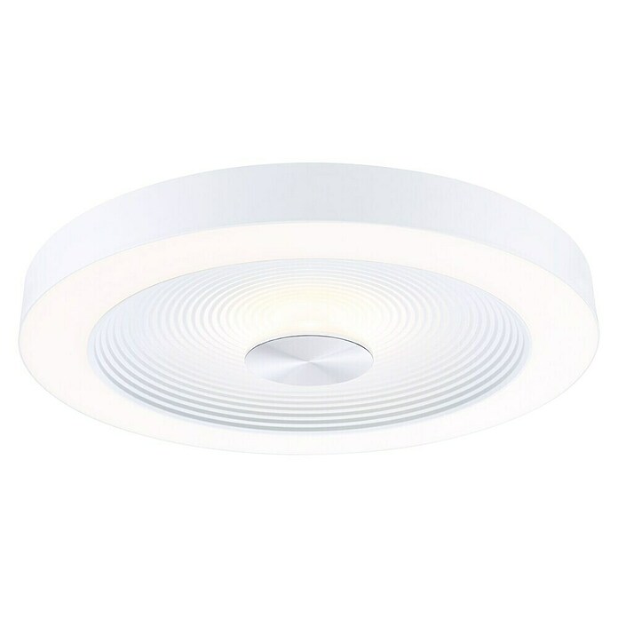 Paulmann LED-Wand- & Deckenleuchte Volea (Ø x H: 40 x 6,4 cm, Weiß/Silber, 25 W, Warmweiß) | BAUHAUS