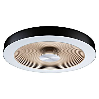 Paulmann LED-Wand- & Deckenleuchte Volea (Ø x H: 40 x 6,4 cm, Schwarz/Gold, 25 W, Warmweiß)