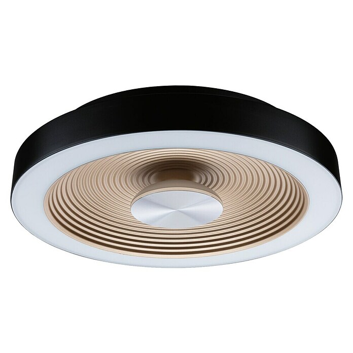 Paulmann LED-Wand- & Deckenleuchte Volea (Ø x H: 32 x 6,4 cm, Schwarz/Gold, 18 W, Warmweiß) | BAUHAUS