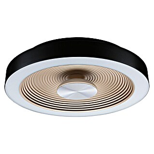 Paulmann LED-Wand- & Deckenleuchte Volea (Ø x H: 32 x 6,4 cm, Schwarz/Gold, 18 W, Warmweiß)