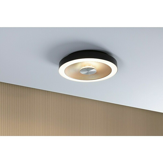 Paulmann LED-Wand- & Deckenleuchte Volea (Ø x H: 32 x 6,4 cm, Schwarz/Gold, 18 W, Warmweiß) | BAUHAUS