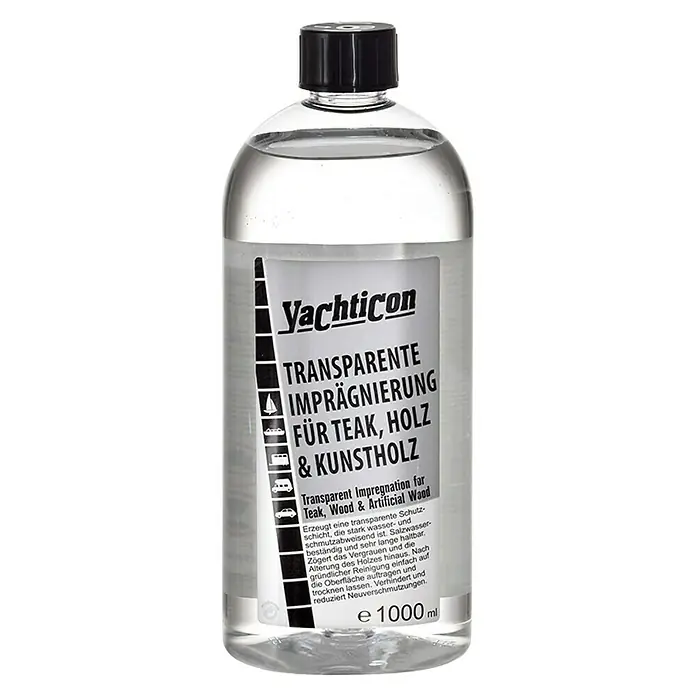 Yachticon Imprägniermittel Holz - 1 l, Farblos - Yachticon Transparente Imprägnierung für Teak, Holz & Kunstholz. Schützt vor Wasser und Schmutz und ist salzwasserbeständig.
