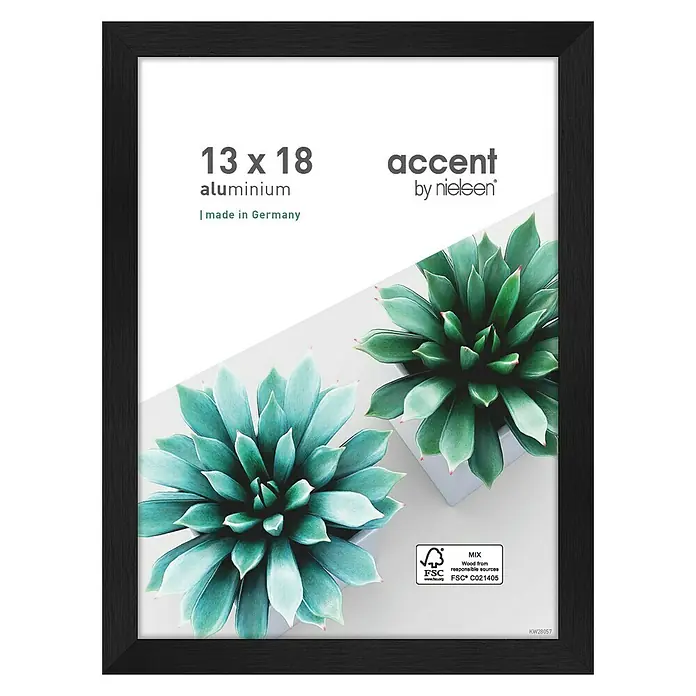 Accent Alurahmen Star - 13 x 18 cm, Schwarz - Schwarzer Aluminium-Fotorahmen 13x18 cm von Accent by Nielsen, ideal zum Präsentieren Ihrer Lieblingsbilder. Hergestellt in Deutschland.