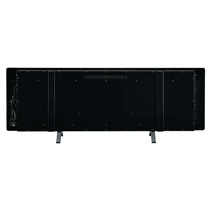Dimplex Chimenea eléctrica Sierra 60 - Negro, 1.300 W - 1.600 W, 13,3 x 131,8 x 54,7 cm - Vista trasera de un televisor que muestra sus puertos y soporte, proporcionando una visión detallada de los componentes de hardware.