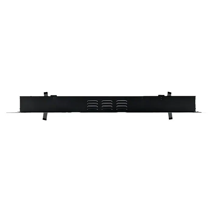 Dimplex Chimenea eléctrica Sierra 60 - Negro, 1.300 W - 1.600 W, 13,3 x 131,8 x 54,7 cm - Dispositivo electrónico negro con ranuras de ventilación y soportes de montaje. El dispositivo es rectangular y diseñado para su instalación.