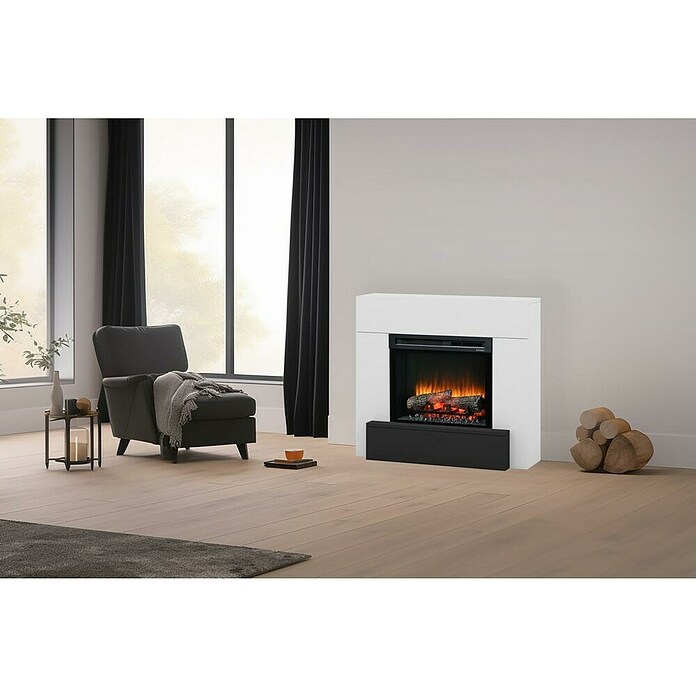 Dimplex Chimenea eléctrica Vigor (1.400 W, Blanco y negro, L x An x Al: 29 x 102 x 88,1 cm) | BAUHAUS
