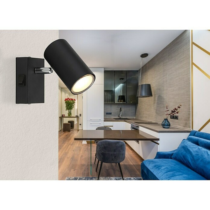 Globo Robby Wandstrahler (B x H: 7 x 10 cm, Schwarz Matt, GU10) | BAUHAUS