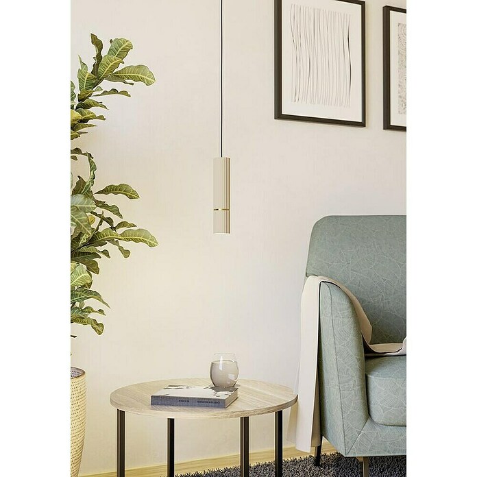 Eglo Caminia Lámpara colgante LED (4,7 W, Ø x Al: 6 x 110 cm, Arena/Dorado, Blanco cálido, Número de bombillas: 1 ud.) | BAUHAUS
