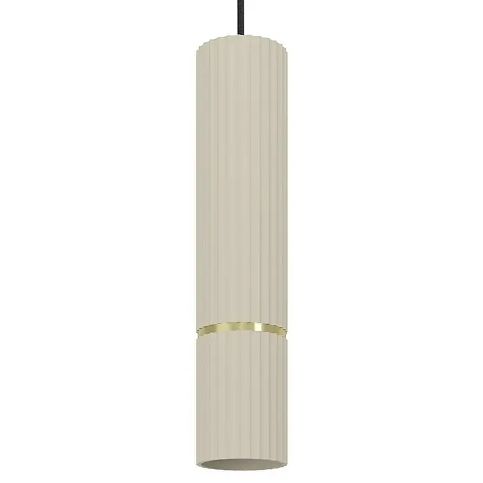Eglo Caminia LED-Pendelleuchte - 4,7 W, Warmweiß, Anzahl Leuchtmittel: 3 Stk. - Elegante Pendelleuchte in Säulenform mit geriffelter Textur und goldenem Akzentring, die jedem Raum einen Hauch von Raffinesse verleiht.