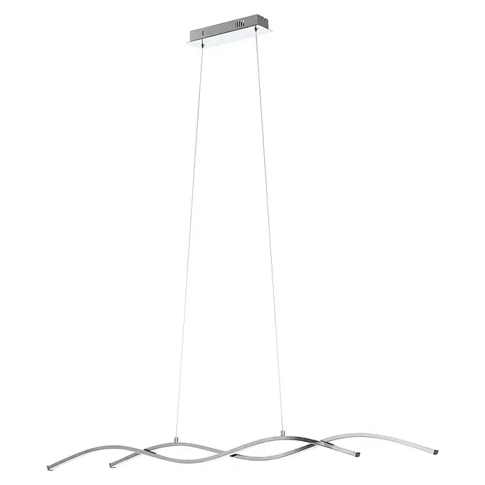 Eglo Lasana 2 Lámpara colgante LED - Altura: 120 cm, 1.200 lm - Lámpara colgante LED moderna con un diseño curvo. La lámpara está hecha de cromo y proporciona una luz cálida y brillante.
