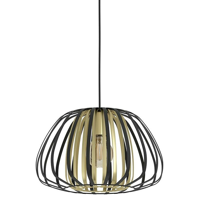 Eglo Encinitos Lámpara colgante redonda (40 W, Ø x Al: 375 x 110 cm, Negro/Oro, E27) | BAUHAUS