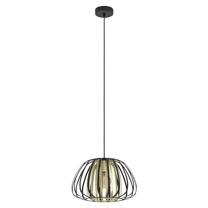 Eglo Encinitos Lámpara colgante redonda (40 W, Ø x Al: 375 x 110 cm, Negro/Oro, E27) | BAUHAUS