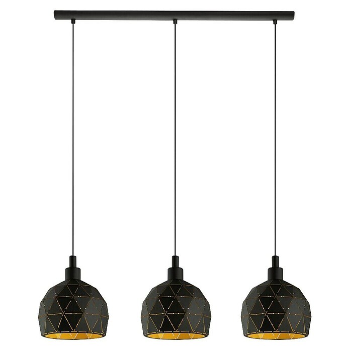 Eglo Roccaforte Lámpara colgante redonda (120 W, L x An x Al: 75 x 17 x 110 cm, Negro, E14) | BAUHAUS