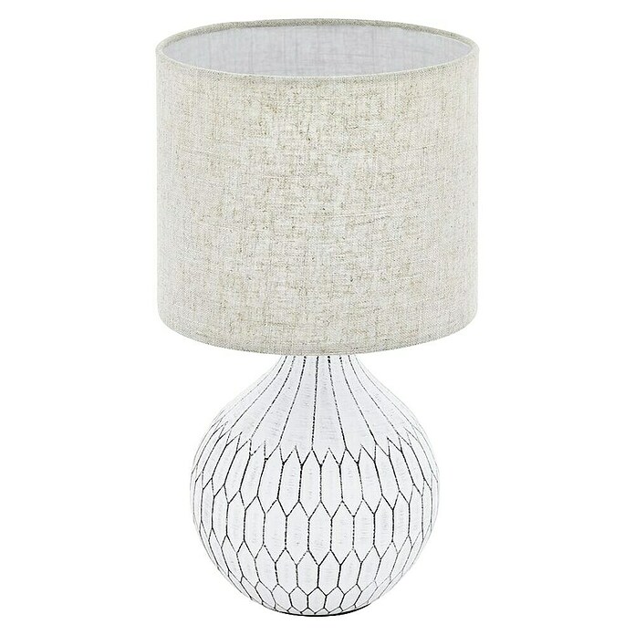 Lámpara de sobremesa redonda Bellariva 3 (40 W, Ø x Al: 30 x 36 cm, Blanco, E27) | BAUHAUS