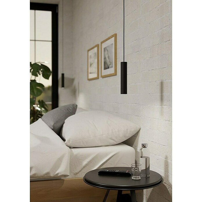 Eglo Lámpara colgante LED Almudaina (5 W, L x An x Al: 4 x 4 x 110 cm, Negro, Blanco cálido, 1 ud.) | BAUHAUS
