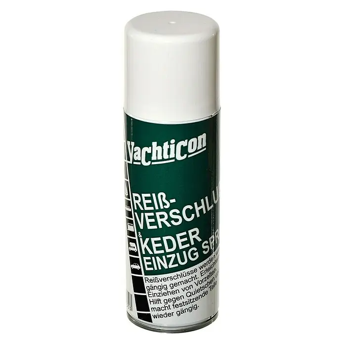 Yachticon Pflegespray - Geeignet für: Reißverschlüsse, 200 ml - Yachicon Reißverschluss- und Kedereinzug Spray: Macht Reißverschlüsse gängig, erleichtert das Einziehen von Vorzelten und beseitigt Quietschen.