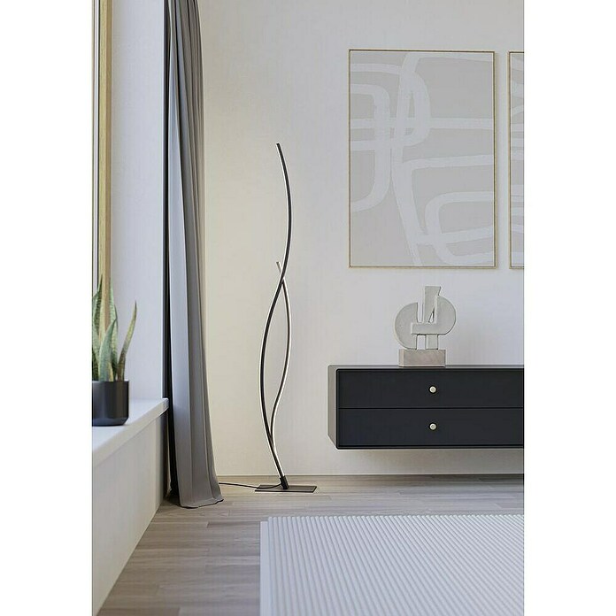 Eglo Grisolia Lámpara de pie LED (20 W, Altura: 129 cm, Negro/Blanco, Blanco neutro) | BAUHAUS
