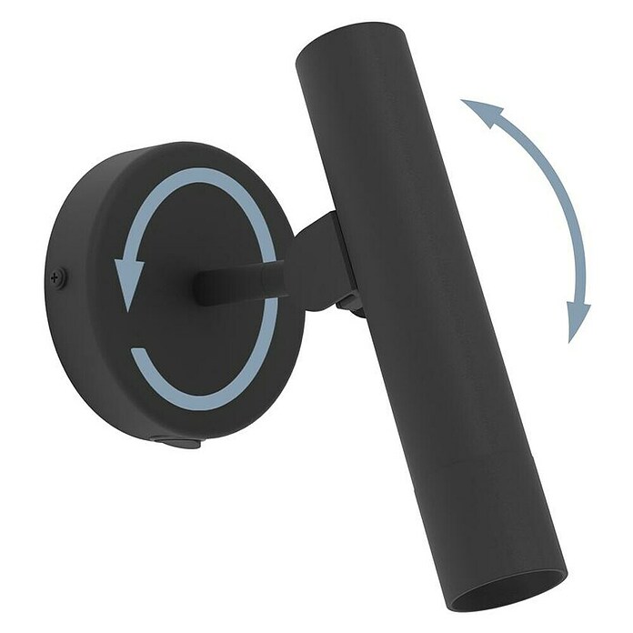 Aplique LED Almudaina (5 W, L x Al: 11 x 20 cm, Negro, Blanco cálido) | BAUHAUS