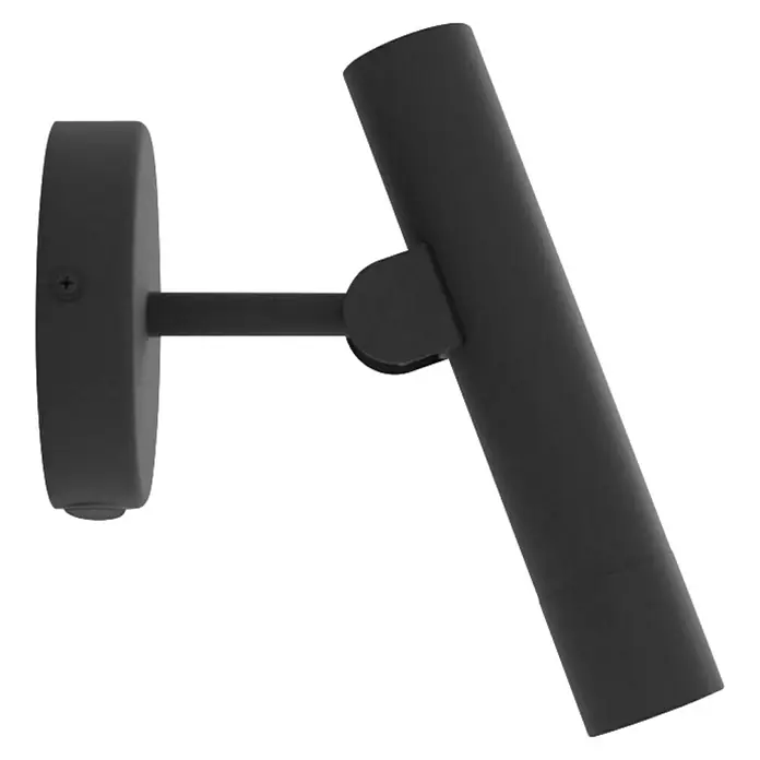 Aplique LED Almudaina - 5 W, L x Al: 11 x 20 cm, Negro, Blanco cálido - Elegante aplique de pared negro con foco ajustable para iluminación dirigida. Ideal para espacios modernos.