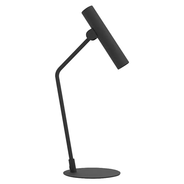 Lámpara de sobremesa LED Almudaina - 5 W, Altura: 49,5 cm, Negro, Blanco cálido - Elegante lámpara de escritorio negra con diseño elegante y cabezal cilíndrico para una iluminación enfocada y una estética moderna.