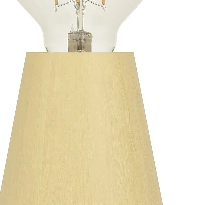 Eglo Lámpara de sobremesa Asby - 40 W, Beige, E27 - Primer plano de una lámpara de mesa beige con bombilla, ideal para la iluminación ambiental en cualquier espacio habitable.\n