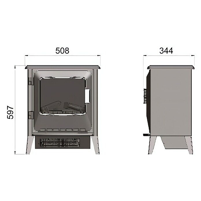 Dimplex Chimenea eléctrica Lucia (1.800 W, Negro, 34,4 x 50,8 x 59,7 cm) | BAUHAUS