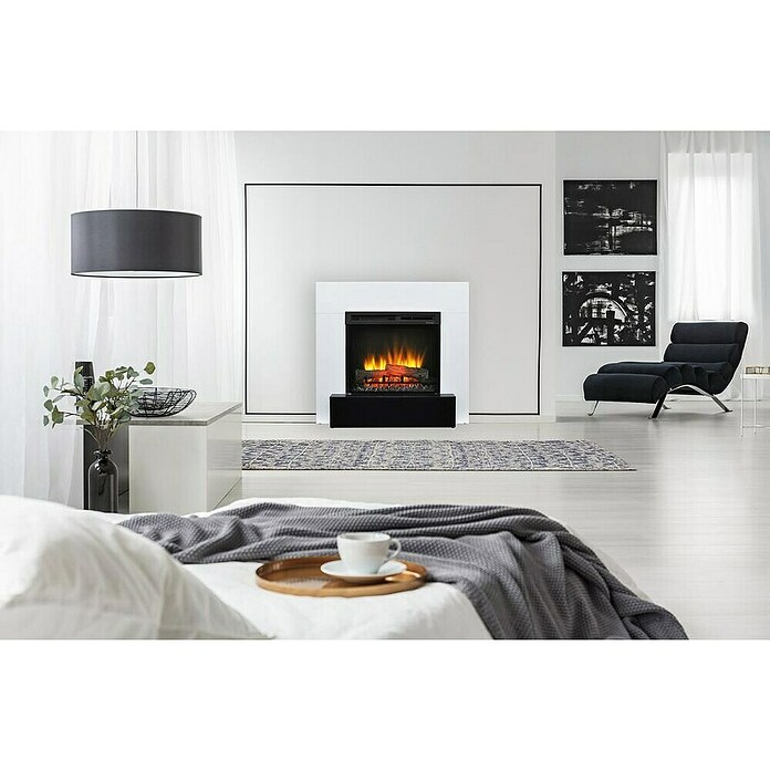 Dimplex Chimenea eléctrica Lucid (1.400 W, Blanco y negro, L x An x Al: 29 x 94,5 x 90,1 cm) | BAUHAUS