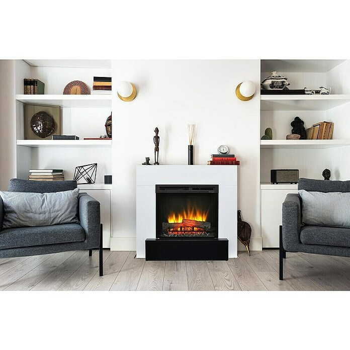 Dimplex Chimenea eléctrica Lucid (1.400 W, Blanco y negro, L x An x Al: 29 x 94,5 x 90,1 cm) | BAUHAUS