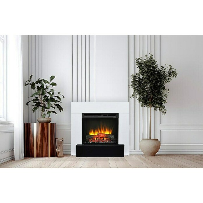 Dimplex Chimenea eléctrica Lucid (1.400 W, Blanco y negro, L x An x Al: 29 x 94,5 x 90,1 cm) | BAUHAUS
