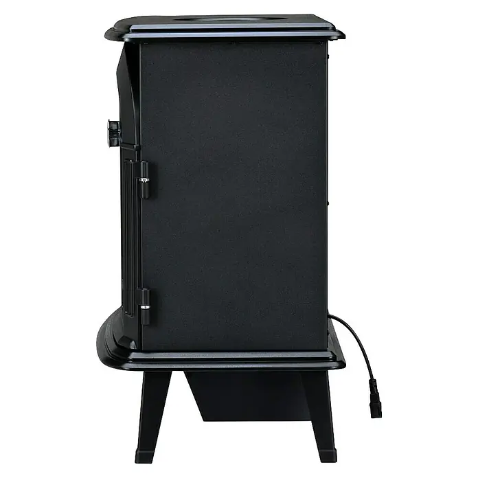 Dimplex Chimenea eléctrica Stockbridge - Negro, 1.000 W - 2.000 W, L x An x Al: 39 x 62 x 66 cm - Vista lateral de la chimenea negra, que ofrece calidez y confort para su hogar. Experimente el ambiente relajante.