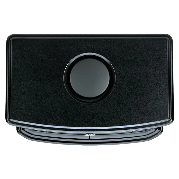 Dimplex Chimenea eléctrica Stockbridge - Negro, 1.000 W - 2.000 W, L x An x Al: 39 x 62 x 66 cm - Aspiradora negra iRobot Roomba con una hendidura redonda en el centro, que muestra su diseño futurista y elegante.