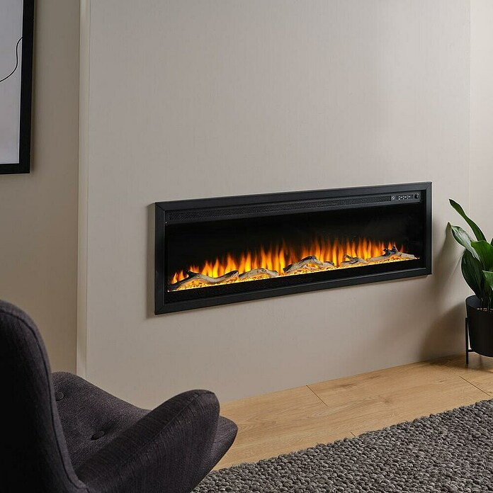 Focalpoint Chimenea eléctrica Sasanoa 50 (1.500 W, Negro, L x An x Al: 16,1 x 126,2 x 41,9 cm) | BAUHAUS