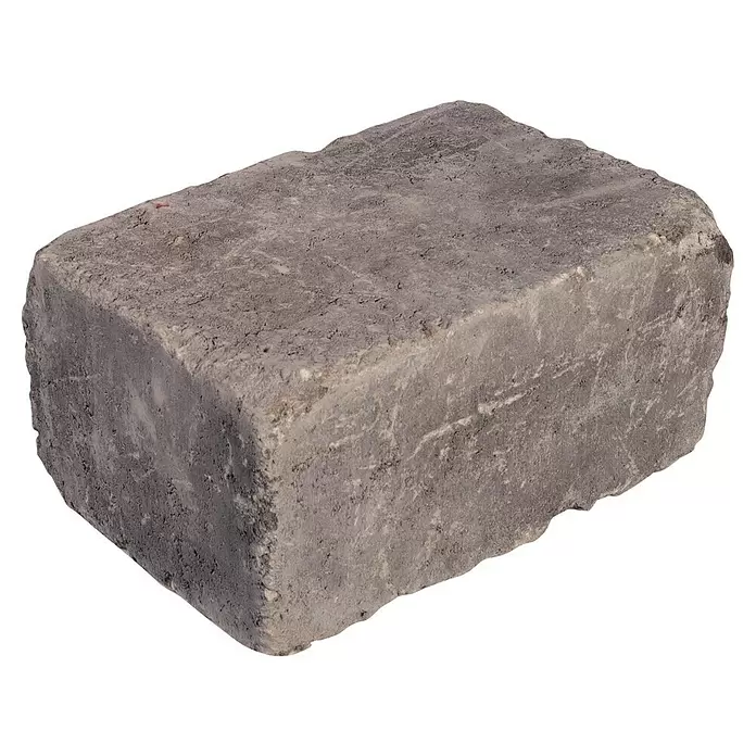 Mauerstein Times Light - 24 x 14 x 12 cm, Grau-Anthrazit, Beton - Grauer rechteckiger Betonpflasterstein mit rauer Textur.