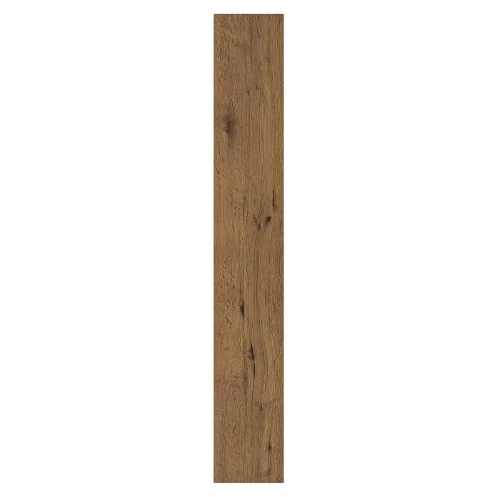 Laminat - Vignola Eiche, Landhausdiele, 1.292 x 193 x 7 mm - Detailaufnahme eines Holzpaneels mit ausgeprägter Maserung und warmen Brauntönen, ideal für Bodenbeläge oder Wandverkleidungen.