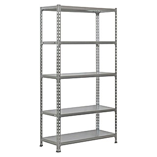Simonrack Simonclick Estantería metálica Plus (Al x An x Pr: 200 x 100 x 30 cm, Capacidad de carga por balda: 180 kg, Número de baldas: 5 ud., Inserción, Gris)