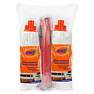 KH7 Set de limpieza 2 fregonas + mango (Fibras sintéticas, 3 pzs.)