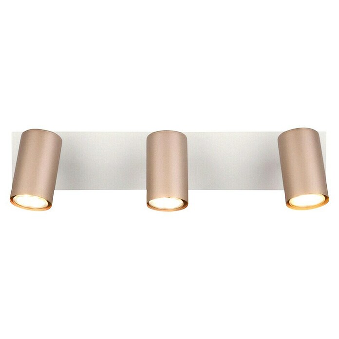 Trio Lighting Marley Regleta 3 luces (35 W, L x An x Al: 9 x 48 x 15 cm, Gris, Marrón, GU10) | BAUHAUS