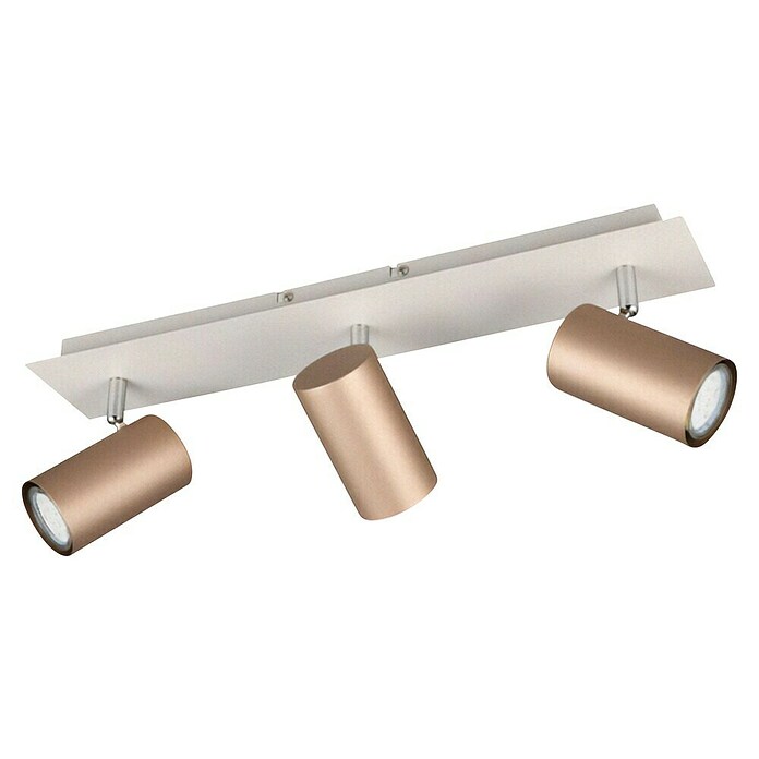 Trio Lighting Marley Regleta 3 luces (35 W, L x An x Al: 9 x 48 x 15 cm, Gris, Marrón, GU10) | BAUHAUS