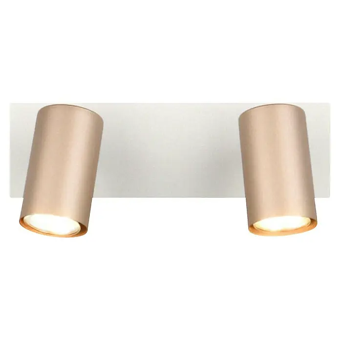 Trio Leuchten Marley Deckenstrahler - 35 W, L x B x H: 9 x 30 x 15 cm, Coffee, GU10 - Zwei moderne Deckenstrahler in Roségold mit zylindrischem Design, die ein helles, gerichtetes Licht ausstrahlen. Ideal für stilvolle Innenräume.
