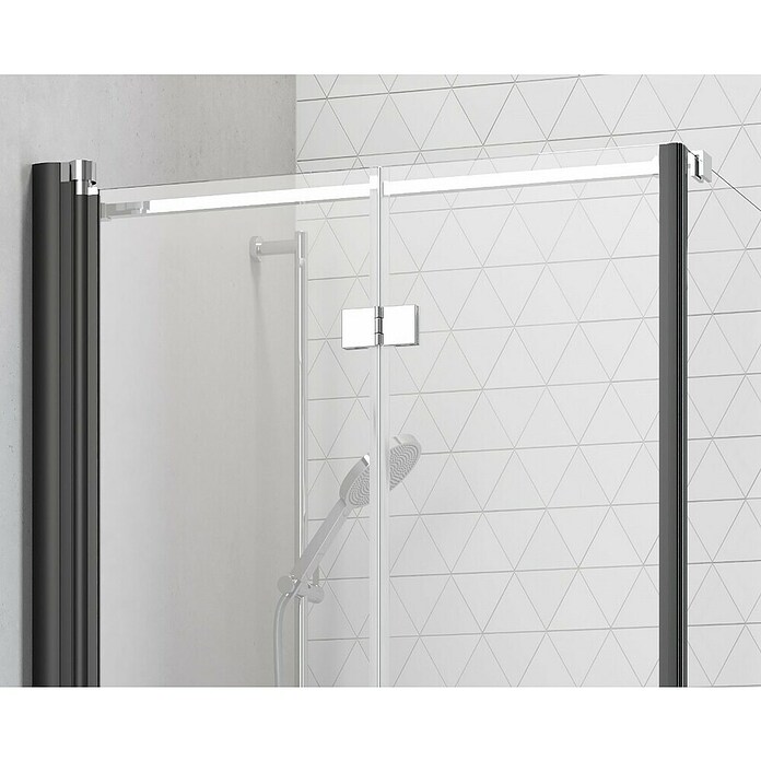 Camargue Vario Nischendusche S3+S17 (110 x 195 cm, Stärke: 6 mm, Silber)