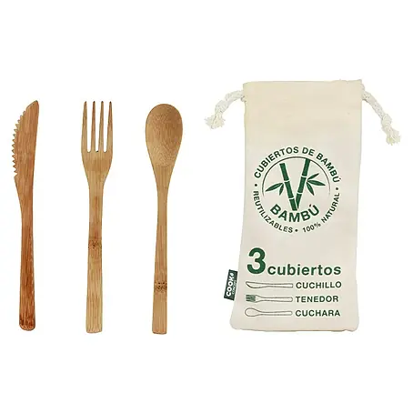 Cubertería completa de bambú