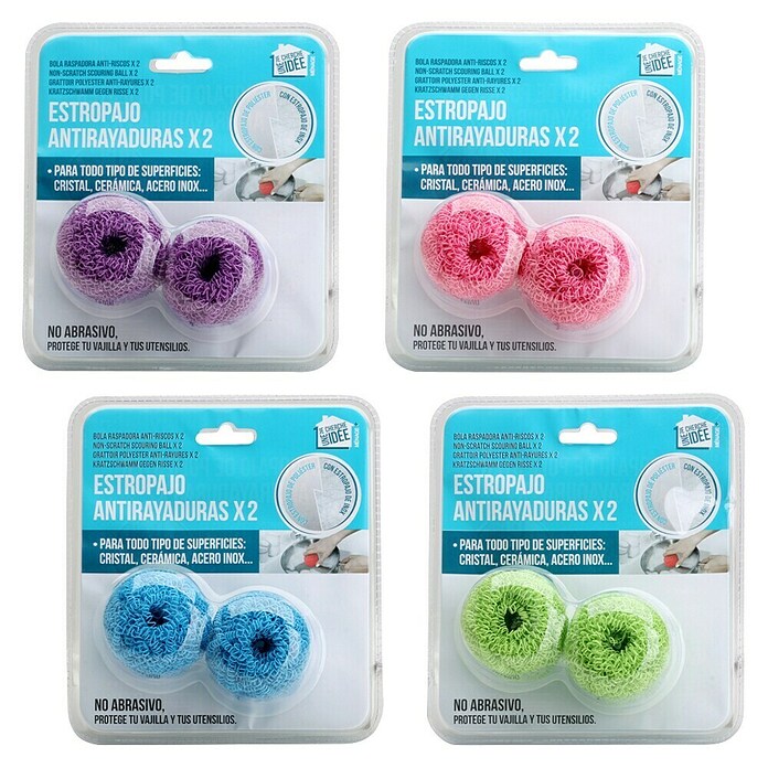 Estropajo antirrayadura (Plástico, 2 ud., Azul/Verde/Lila/Rosa) | BAUHAUS