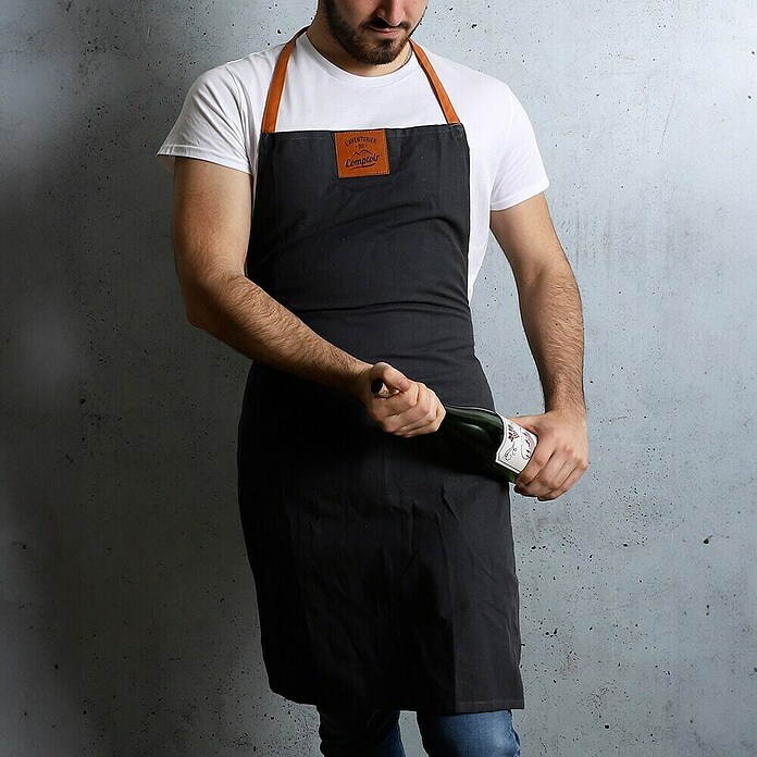 Delantal de cocina para adulto (Tela, Negro/Marrón, Verde/Marrón, Gris/Marrón) | BAUHAUS