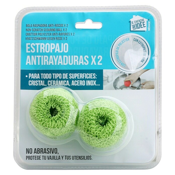 Estropajo antirrayadura (Plástico, 2 ud., Azul/Verde/Lila/Rosa) | BAUHAUS